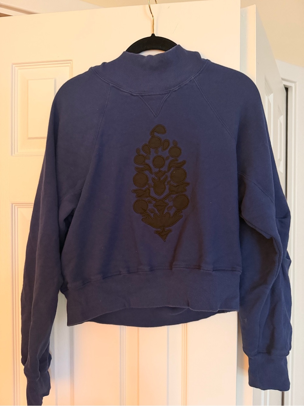 Blue Women's Cropped Sweatshirt